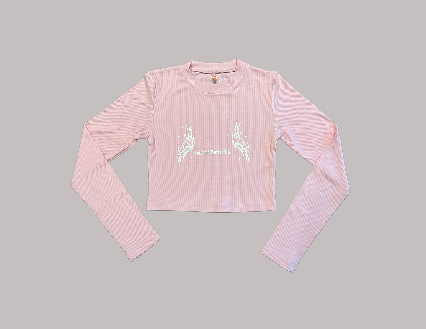 'Give me Butterflies' Cropped Long Sleeve