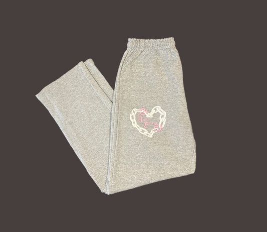 "Amor Eterno" Embroidered Gray Cloud Sweatpants