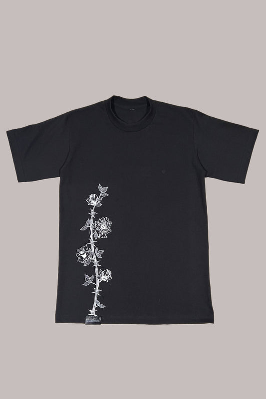 Black Barbed Wired Rose Shirt