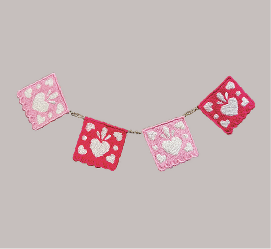 Pink Papel Picado Embroidered Charm